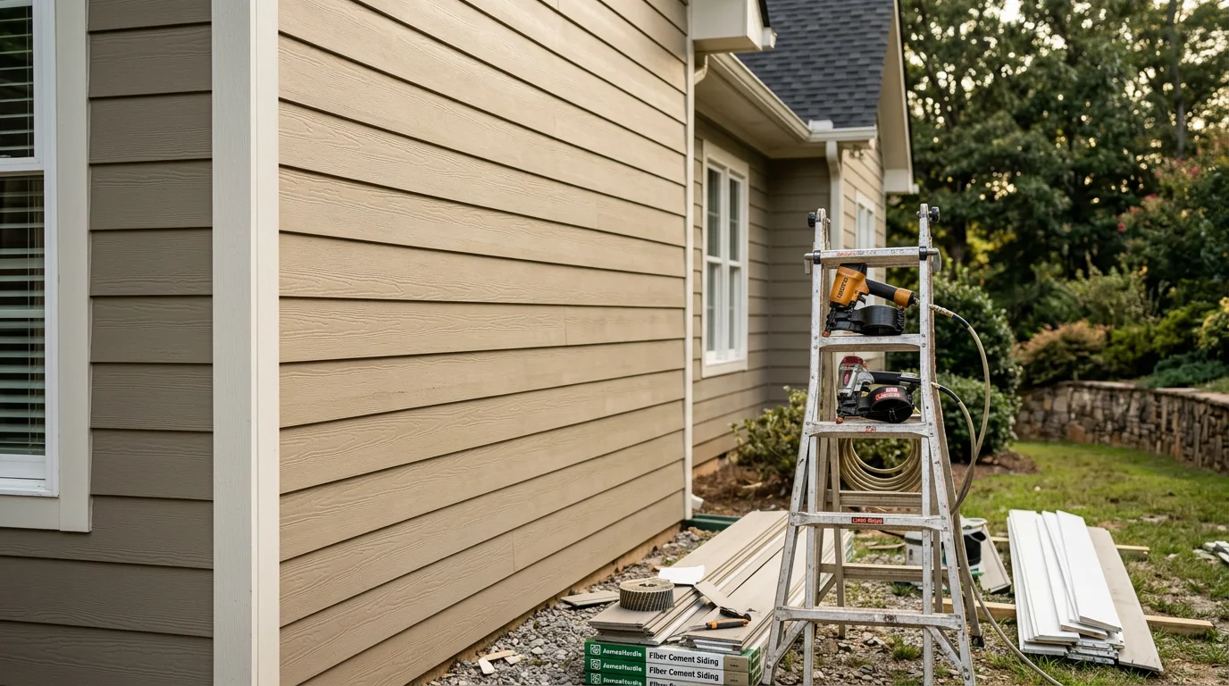 New siding installed on a residential home exterior